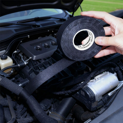 11070 • Samolepiaca textilná páska – na káblové zväzky – 15 m x 19 mm x 0,3 m – čierna