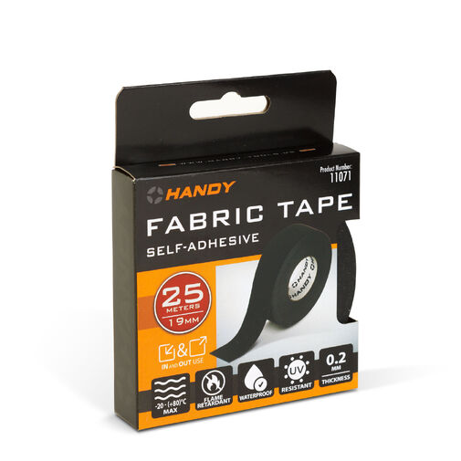 11071 • Samolepiaca textilná páska – na káblové zväzky – 25 m x 19 x 0,2 mm – čierna