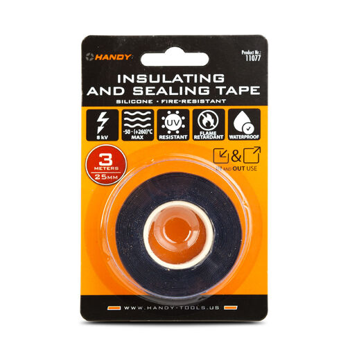 11077 • Izolačná a tesniaca páska – silikónová – 8 kV, -50 – (+260)°C – 3 m x 25 mm - ohňovzdorná