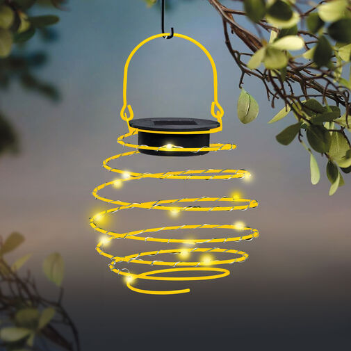11248B • LED solárna špirálová lampa - teplá biela - 12  cm - žltá farba