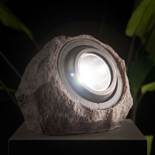 11389C • LED vonkajšie solárne svietidlo - skala, kameň - biela SMD LED - 20 x 12 x 16 cm