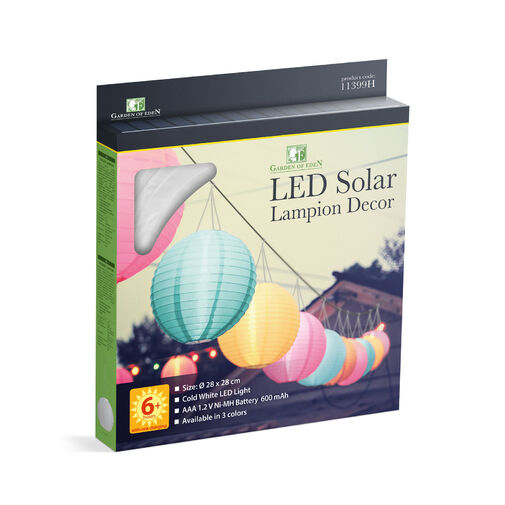 11399H • Solárny lampión - 3 farby - studená biela LED - 28 cm
