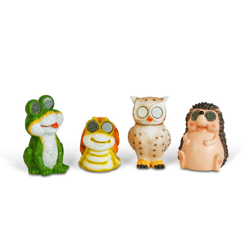 11420B • Solárne zvieracie figúrky – 4 druhy – s pohyblivými očami – 104× SMD LED – 20 cm