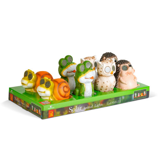 11420B • Solárne zvieracie figúrky – 4 druhy – s pohyblivými očami – 104× SMD LED – 20 cm