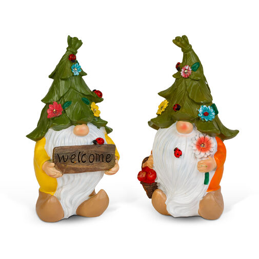 11422 • LED solárny škriatok – 2 typy - teplá biela LED – živica – 10 x 8,5 x 18,5 cm