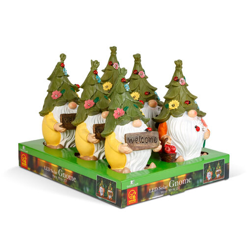 11422 • LED solárny škriatok – 2 typy - teplá biela LED – živica – 10 x 8,5 x 18,5 cm