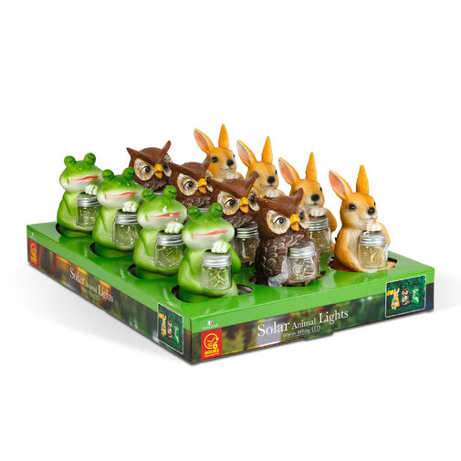 11430A • Solárne zvieracie figúrky – 3 druhy – 10 teplých bielych LED – 15 cm