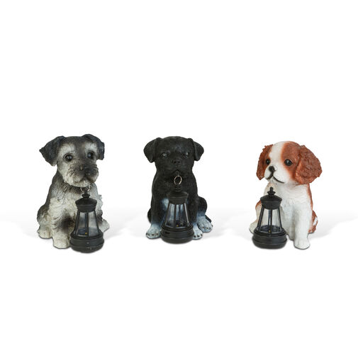 11430B • Solárne zvieracie figúrky – 3 druhy psov – 1× teplá biela LED – 14 cm