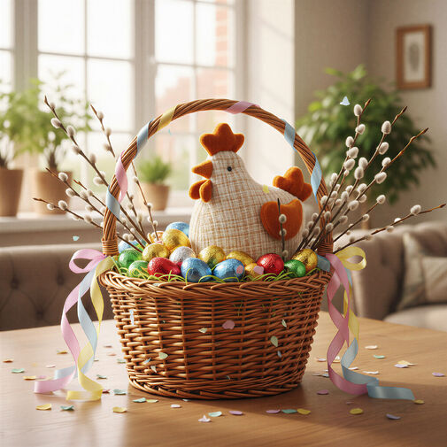 11568 • Textilná dekorácia - sliepočka - 18 cm