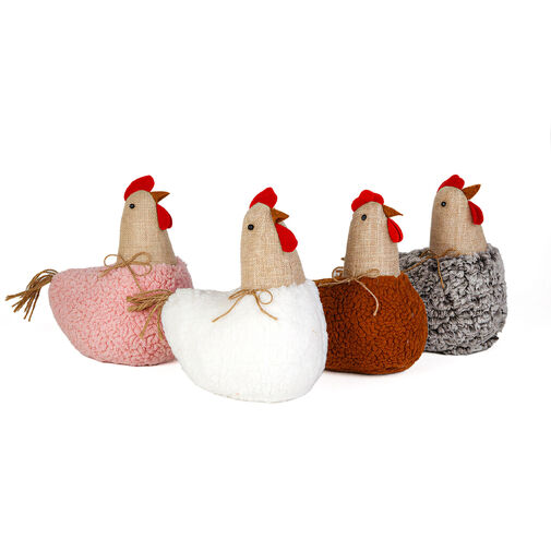 11569 • Textilná dekorácia - sliepočka - 21 x 18 x 11 cm - 4 druhy