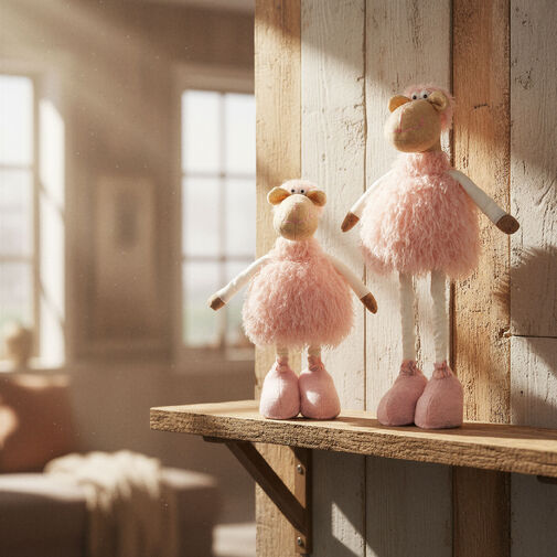 11578 • Textilná dekorácia - baránok - teleskopický - 50 x 19 x 15 cm