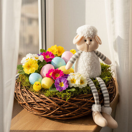 11579 • Textilná dekorácia - baránok - 41 x 13 x 8 cm