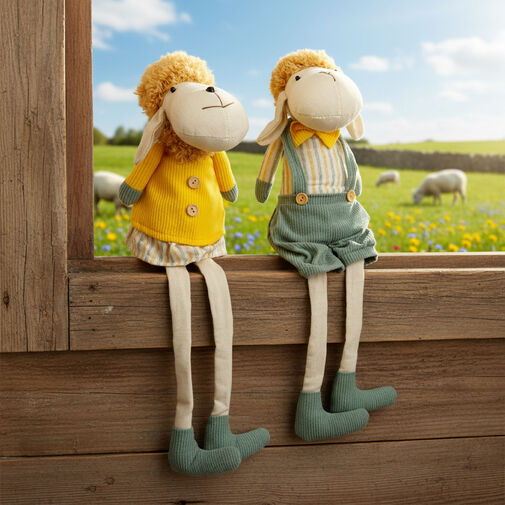 11581 • Textilná dekorácia - baránok - 50 x 18 x 15 cm - 2 druhy