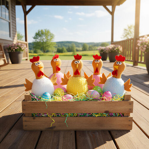 11583 • Textilná dekorácia - kuriatko - 23 cm - 5 druhov