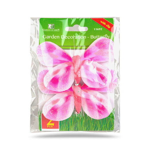 11692 • Záhradná dekorácia - motýľ - 10 cm - s klipom - 2 ks / balenie