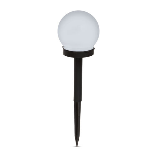 11711 • LED solárna lampa - zapichovateľná - guľa , studená biela - Ø10 cm