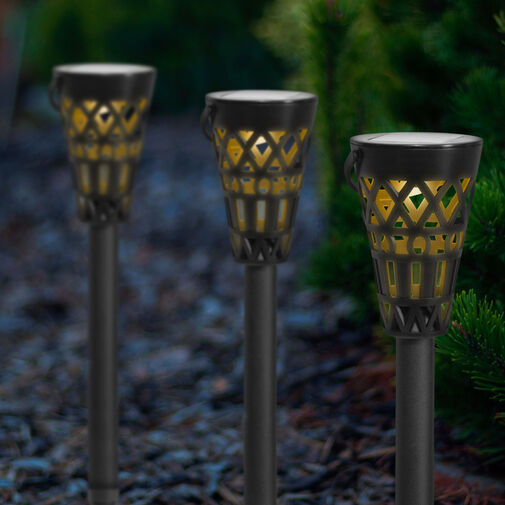 11726 • Zapichovacia, zavesiteľná solárna lampa - teplá biela - 7 x 7 x 35 (+10) cm