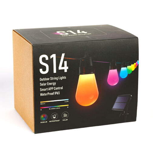 11746 • Smart solárna sveteľná reťaz - 15 ks RGBIC LED - 6,5 m - bluetooth