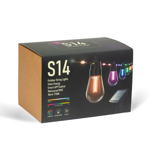 11748 • Smart solárna sveteľná reťaz - 85 + 15 ks RGB LED - 14,5 m - bluetooth