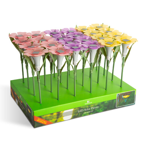 11754 • Zapichovací solárny kvet - 3 farby - 30 x 10 cm - biela LED