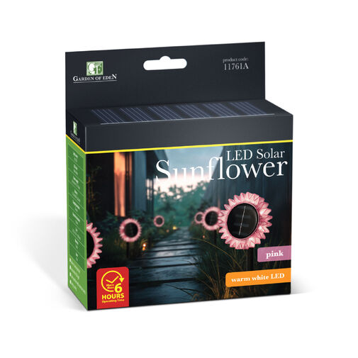 11761A • Solárny slnečnica – ružová – zapichovacia / závesná – 13 x 6,5 x 35 cm