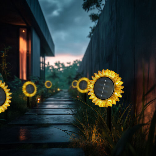 11761B • Solárny slnečnica – žltá – zapichovacia / závesná – 13 x 6,5 x 35 cm