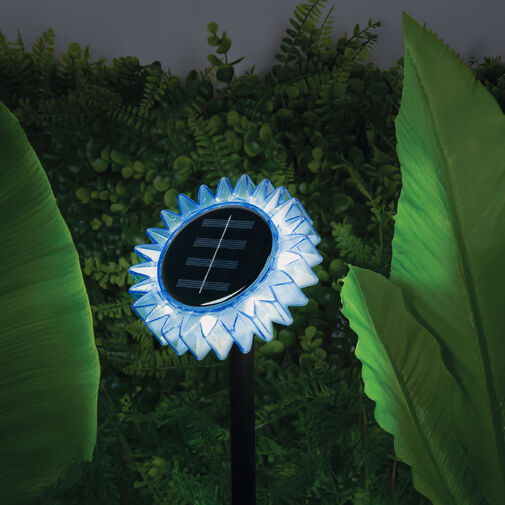 11761C • Solárny slnečnica – modrá – zapichovacia / závesná – 13 x 6,5 x 35 cm