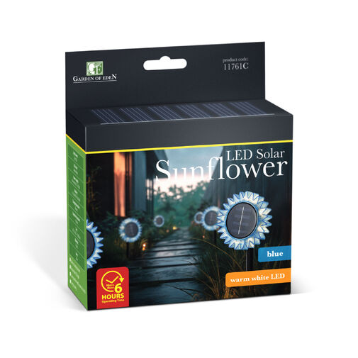 11761C • Solárny slnečnica – modrá – zapichovacia / závesná – 13 x 6,5 x 35 cm