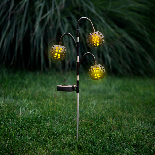 11770 • Zapichovacia solárna lampa - efekt plameňa - 5 gulí - 7 cm - 30 LED