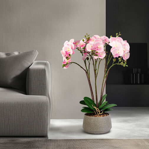 11900A • Umelá rastlina dekorácia - orchidea - ružová - 58 cm