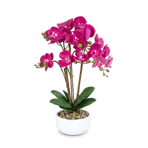 11919 • Umelá rastlinná dekorácia - orchidea - 5 druhov - 56 cm