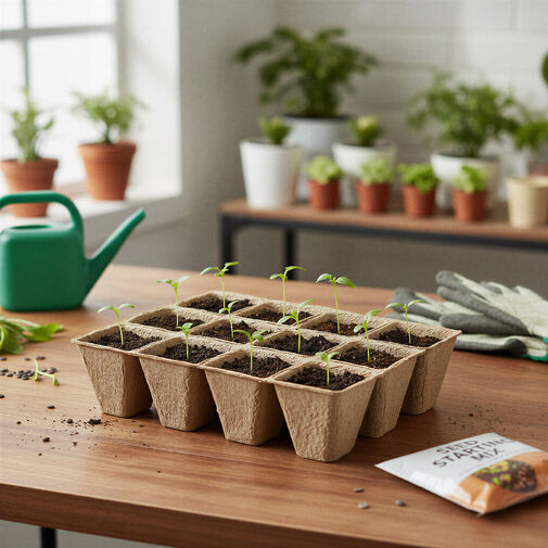 11988 • Sadeničkový podnos s kvetináčmi - 15,2 x 11,5 x 4,3 cm - 4 ks / balenie