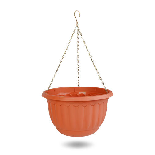 11993 • Závesný plastový kvetináč s retiazkou - terakota - 30 x 18 cm