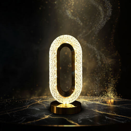 12504 • Stolná lampa - zlatá - nastaviteľná farebná teplota, jas - akumulátorová - USB