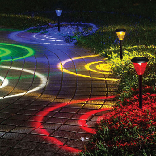 13004 • Zapichovacia solárna lampa – RGB LED – 9 x 36 cm – meniace farbu