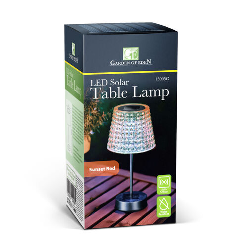 13005C • Solárna stolová lampa – ružová – studená biela LED – plast – 26 x 12 cm