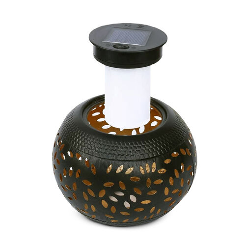 13010 • Solárna dekoračná lampa – s efektom plameňa – 12 žltých LED – 15 x 15 x 11 cm