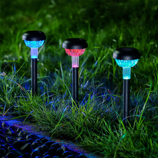 13016 • Zapichovacie solárne svietidlo – RGB LED – 7 x 30 cm – meniace farbu