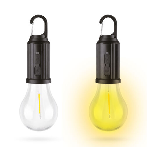 18585 • Zavesiteľná solárna lampa - tvar žiarovky - USB-C - 100 lumen - 400 mAh