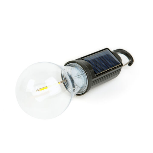 18585 • Zavesiteľná solárna lampa - tvar žiarovky - USB-C - 100 lumen - 400 mAh