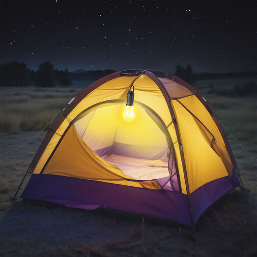 18585 • Zavesiteľná solárna lampa - tvar žiarovky - USB-C - 100 lumen - 400 mAh