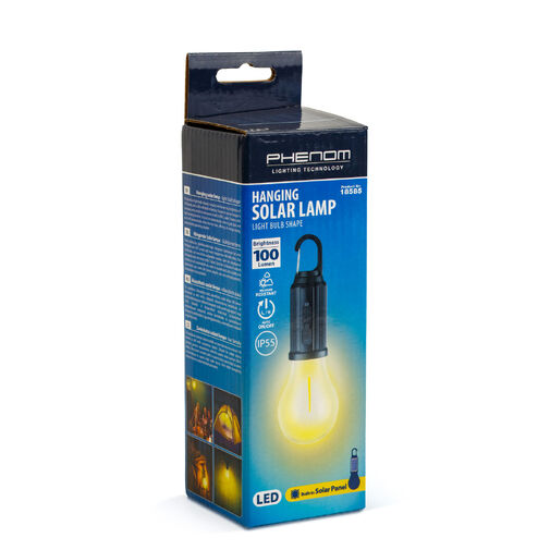 18585 • Zavesiteľná solárna lampa - tvar žiarovky - USB-C - 100 lumen - 400 mAh