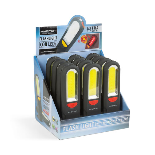 18614 • Magnetická montážna lampa COB + SMD LED , s vešiakom a alarmovým svetlom