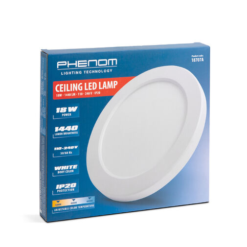 18707A • Stropná LED lampa - 18W - 1440 lm - 110 - 240 V - IP20