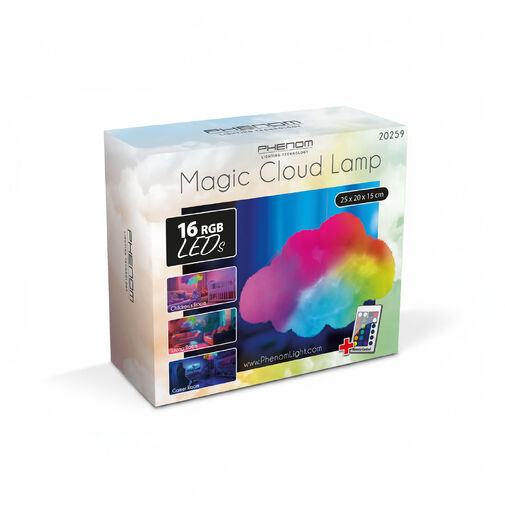 20259 • Kúzelná oblačná lampa - 16 RGB LED - 3 x AAA - 25 x 20 x 15 cm