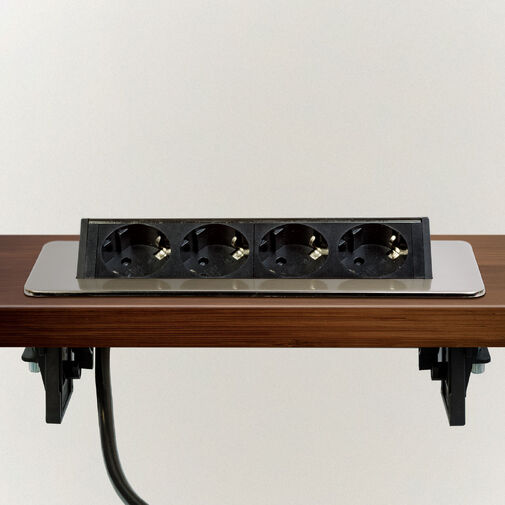 20446B • Skrytá zásuvka – 4-násobná – Výklopné prevedenie – brúsený povrch