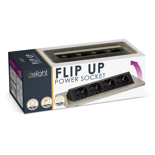 20446B • Skrytá zásuvka – 4-násobná – Výklopné prevedenie – brúsený povrch