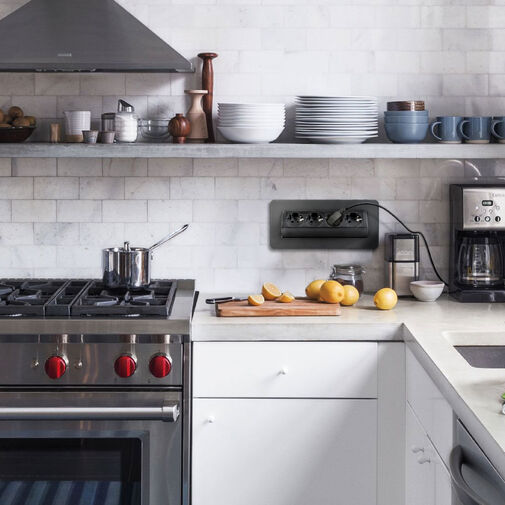 20446BK • Skrytá zásuvka – 4-násobná – Výklopné prevedenie – čierna