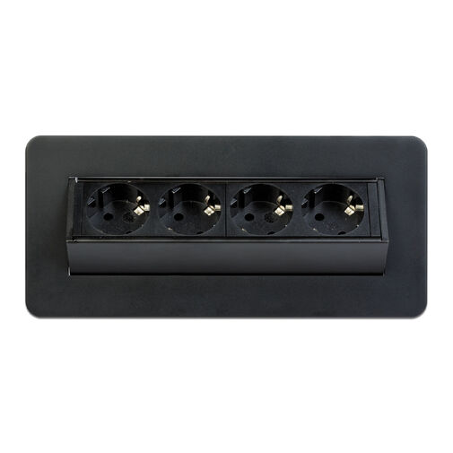 20446BK • Skrytá zásuvka – 4-násobná – Výklopné prevedenie – čierna