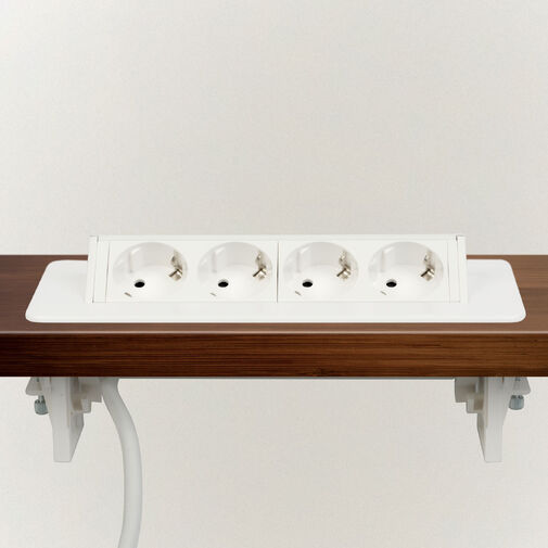 20446WH • Skrytá zásuvka – 4-násobná – Výklopné prevedenie – biela